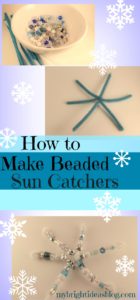 Easy Winter Snowflake Project. Using Beads and Pipecleaner to make snowflakes