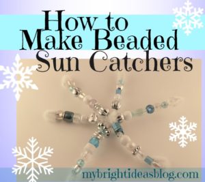 Beautiful Winter Kids Craft-Beaded Sun Catchers-snowflakes