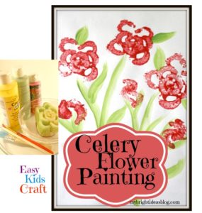 Remember Potato Painting? This is celery painting. Celery makes a nice flower print when painted. Easy for even toddlers to do! mybrightideasblog.com