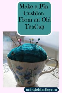 Very Easy Project...Tea Cup, stuffing, a bit of fabric. Beautiful way to keep using an old tea cup.