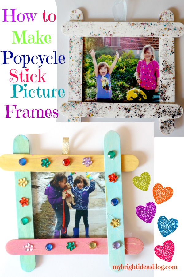 Easy kids crafts. Excellent gift idea from a child. Make a popcycle stick picture frame. mybrightideasblog.com