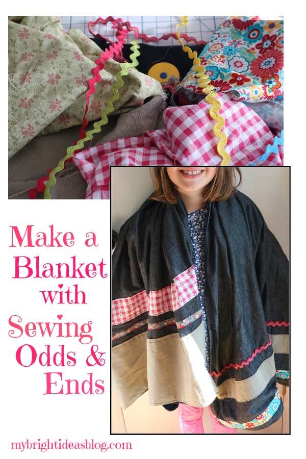 Picnic Blanket made from Sewing Scraps and Leftover sewing supplies-mybrightideasblog.com