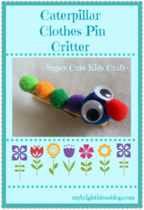 Caterpillar Clothes Pin Kids Craft-mybrightideasblog.com