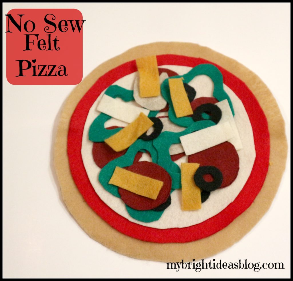 No Sew Felt Pizza-Rediculously Easy Felt Project! mybrightideas.com