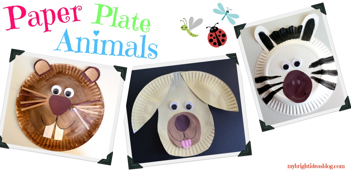 How to make animals out of paper plates. A dog, zebra, beaver or groundhog. Such a cheap and easy craft! mybrightideasblog.com