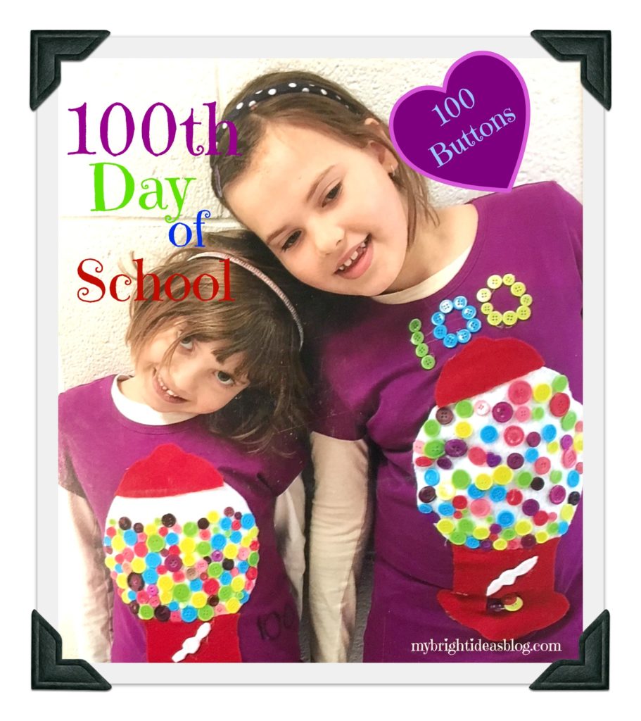 100 Buttons on a Tshirt with Felt Gumball Machine-To Celebrate Math and Counting and passing 100 days of school, Teachers often give an assignment to bring 100 of something from home. 