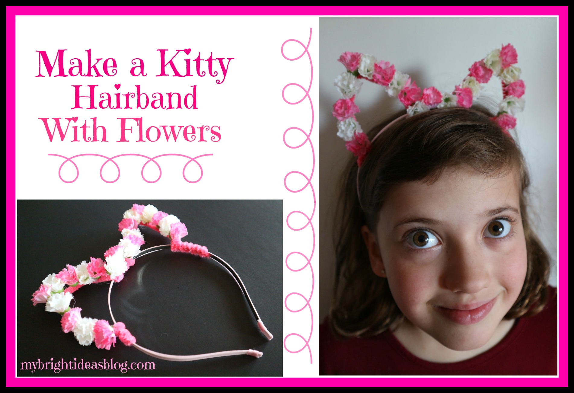 Fun, Easy and Cheap project your daughter will love! How to Make a Kitty Ear Hairband mybrightideasblog.com