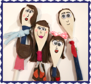 Wooden Spoon Puppet Family..Easy fun and cheap! mybrightideasblog.com