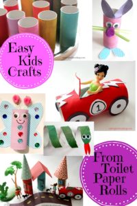 Easy Kids Crafts Made from Toilet Paper Rolls and everyday craft supplies. Fun and Inexpensive. mybrightideasblog.com