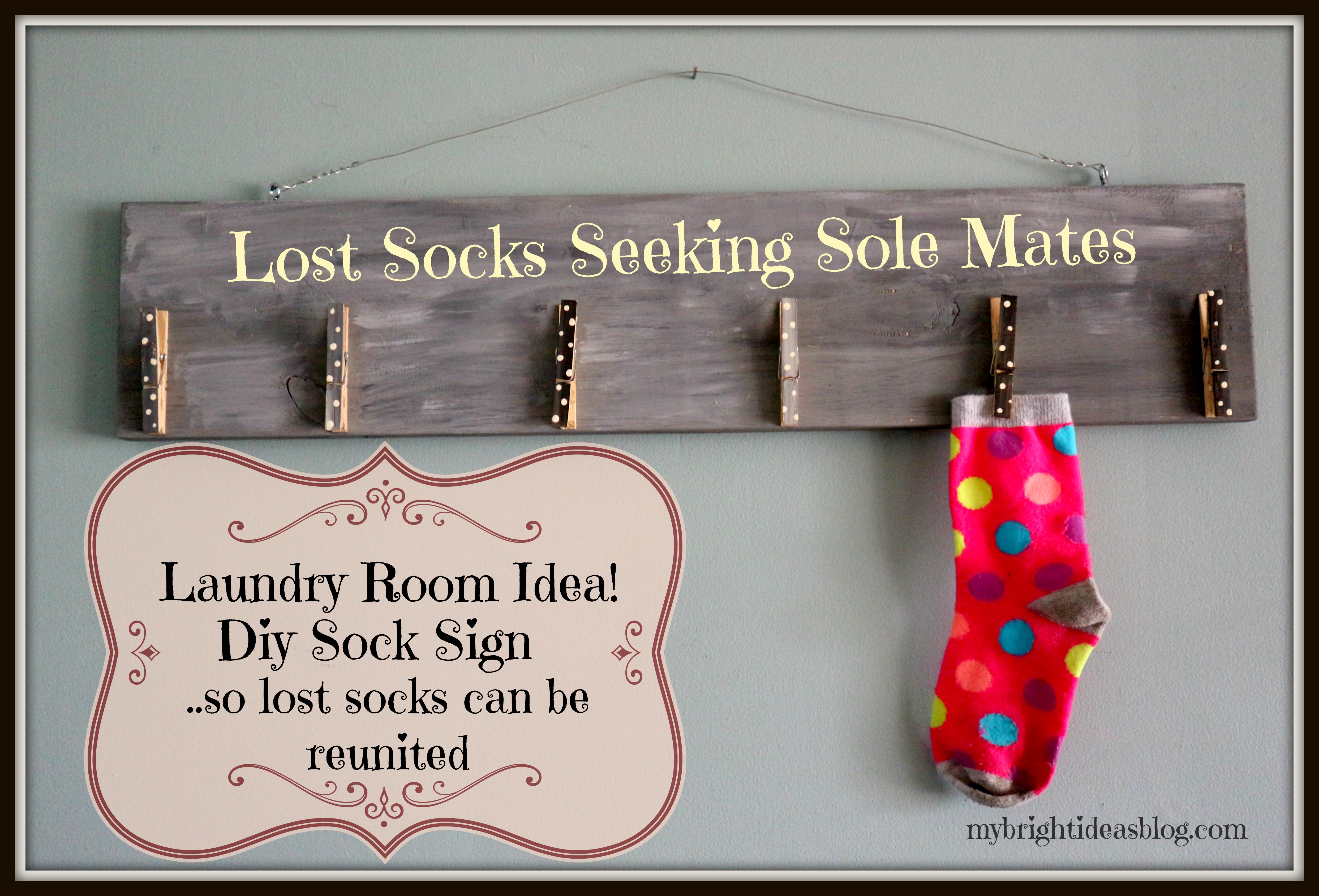 Lost Socks Seeking Mates Laundry Room Sign mybrightideasblog.com