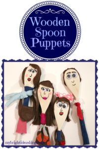 Easy to make puppets using wooden spoons! Such a perfect shape for people. mybrightideasblog.com