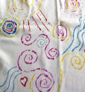 Draw on a shirt with a sharpie, add rubbing alchohol to soften the colors mybrightideasblog.com