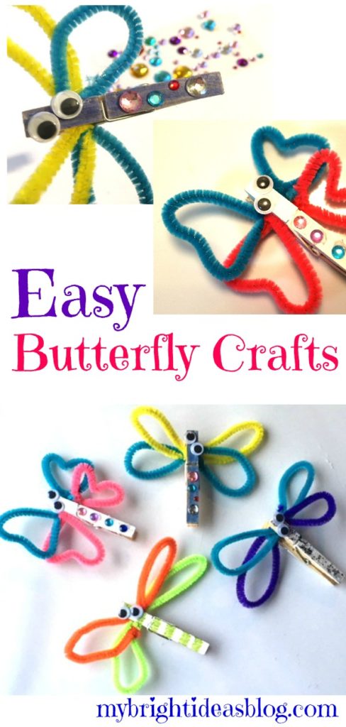 Looking for an easy kids craft! Try this project making butterflies and dragonflies from clothespins. mybrightideasblog.com