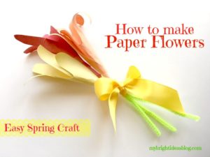 Paper flower bouquet. Easy kids craft for spring! mybrightideasblog.com
