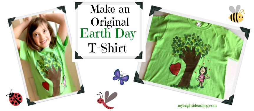 How to make an Earth Day T-shirt. Green and Easy Project! mybrightideasblog.com