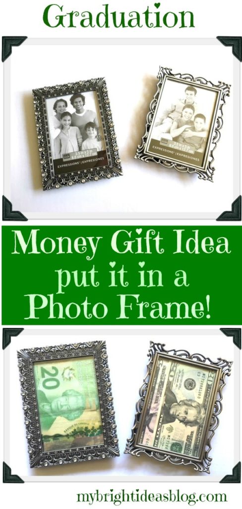 It's Graduation and Wedding time of the year again! Here is a fun idea, put your cash gift into a picture frame. mybrightideasblog.com