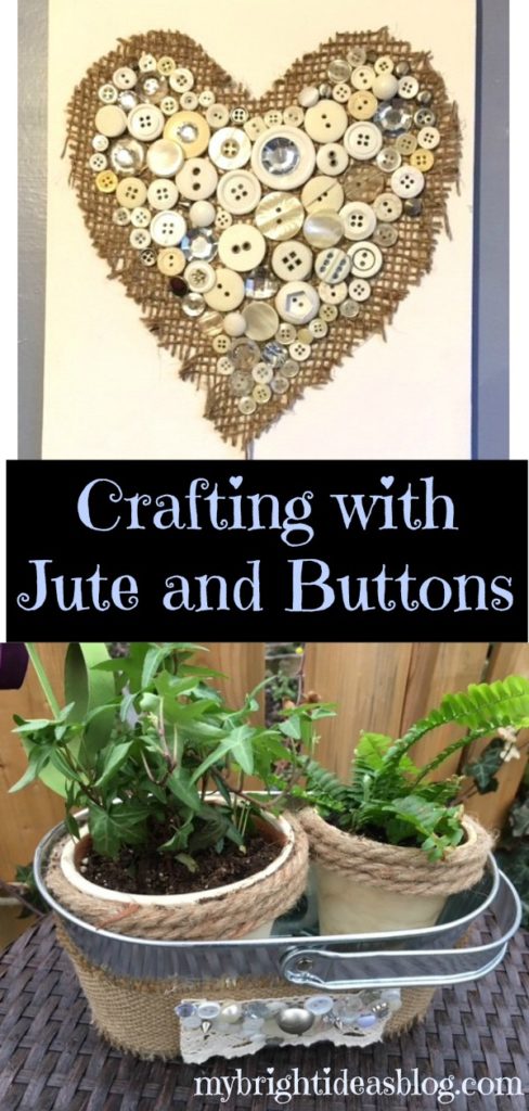 2 Craft Ideas for Dollar Store Items. Make these Crafts with Jute and Buttons. Super Easy Craft! mybrightideasblog.com
