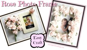 Make a pretty Photo Frame by gluing on flowers. Great baby shower gift or wedding present! Easy beautiful craft! mybrightideasblog.com