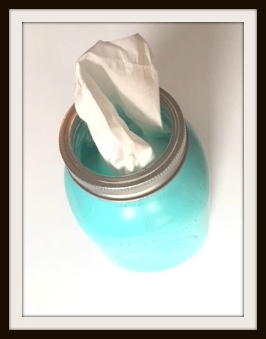 Painted Mason Jar Tissue Dispenser. Match to wedding colors for an accessory. Dab tears of joy! mybrightideasblog.com