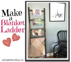 Make a blanket or quilt ladder to store and beautifully display them. This DIY will show you how easy and inexpensive it is to make this home décor item. mybrightideasblog.com