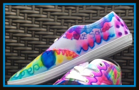 Make wearable art by using sharpies on canvas running shoes. Easy kids project! Fun! mybrightideasblog.com