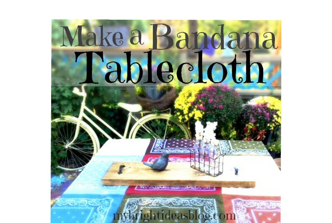 How to make a fall bandana tablecloth. Autumn picnics call for hankerchiefs for a quick sewing project. mybrightideasblog.com