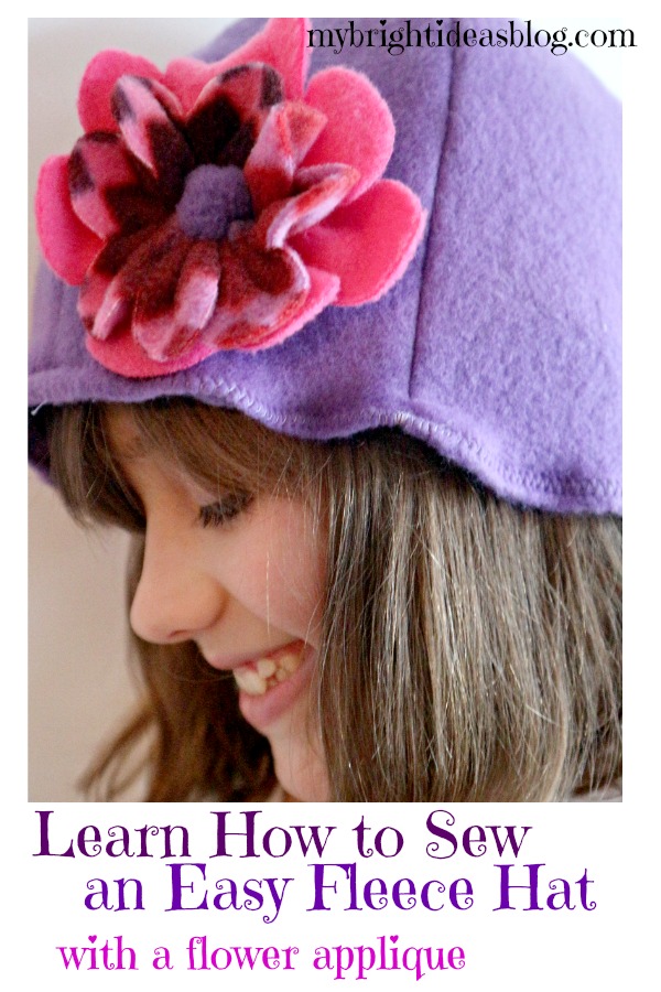 Easy to Make Fleece Hat with Flowers - Simple Sewing Project - My ...