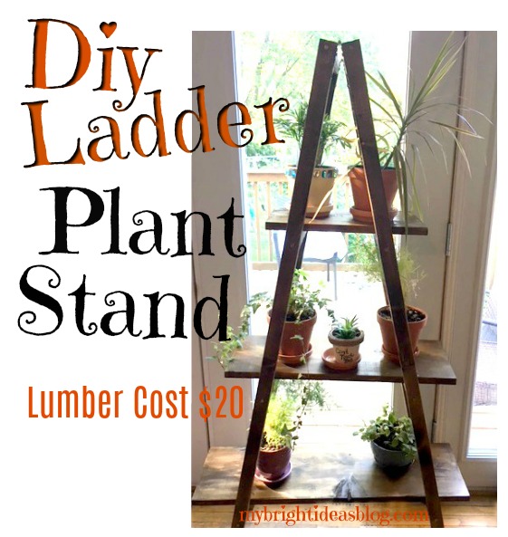 Make A Ladder Plant Stand Easy Diy, How To Turn A Wooden Ladder Into Plant Stand