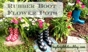 Add Colour to a Garden with Rubber Boot Flower Pots - My Bright Ideas