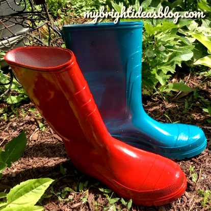 Add Colour to a Garden with Rubber Boot Flower Pots - My Bright Ideas